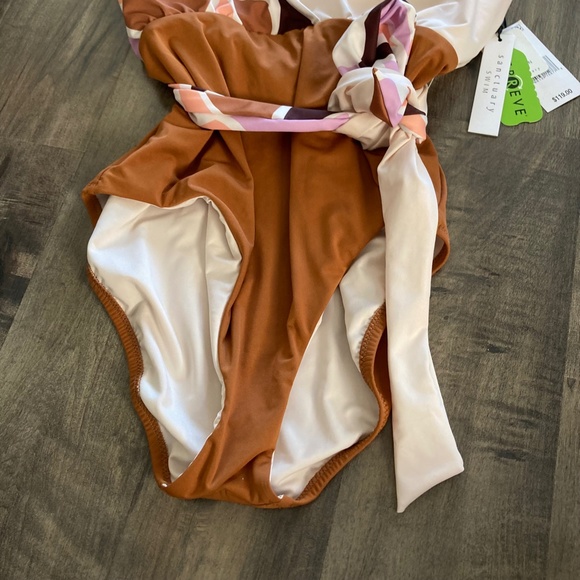 Anthropologie Sanctuary Tie Front Plung One Piece Swimsuit - Picture 3 of 9